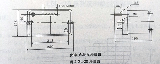 gl-15、25反時限過流繼電器板后接線圖