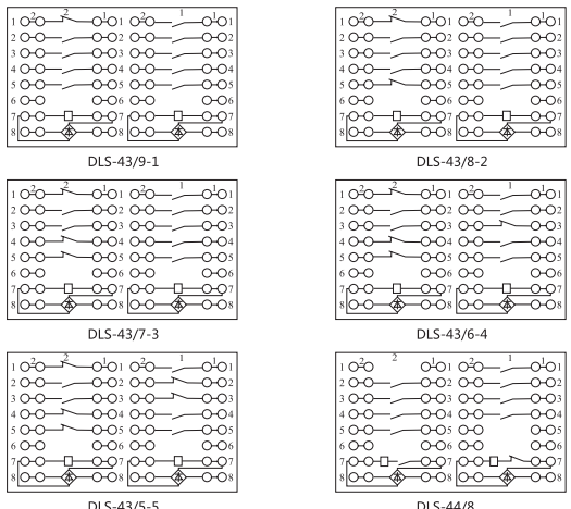 DLS-42/6-4雙位置繼電器內(nèi)部連接線圖片2