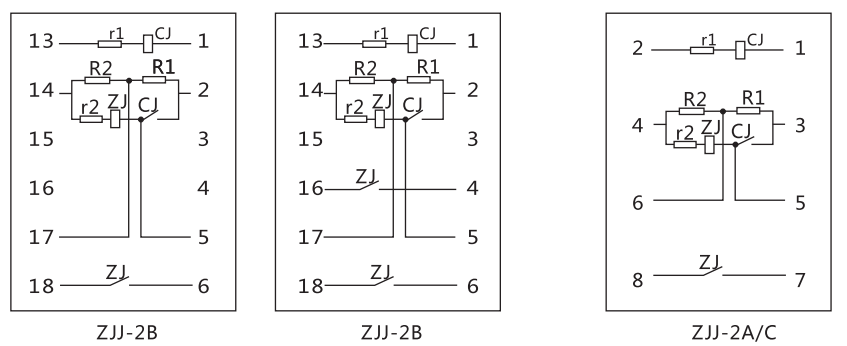 ZJJ-2C內(nèi)部接線及外引接線圖