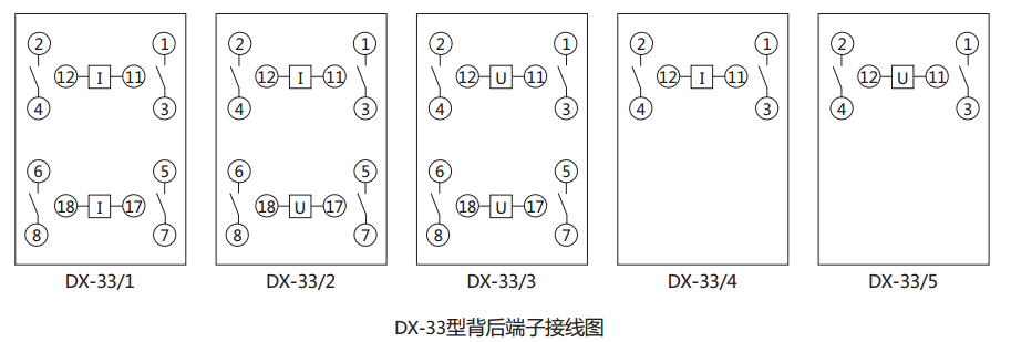 DX-33/1信號(hào)繼電器背后端子接線圖及外引接線圖