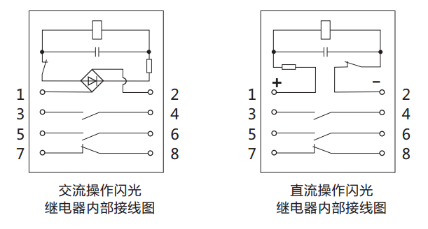 DX-3閃光信號繼電器內部接線及外引接線圖