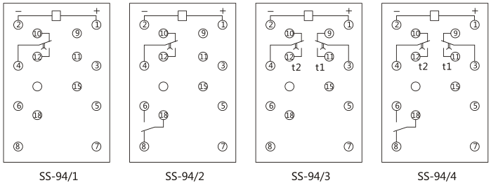 SS-94/1時間繼電器接線圖及外引接線圖片