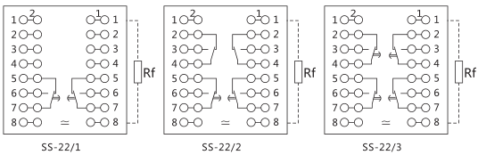 SS-22/2型時(shí)間繼電器內(nèi)部接線及外引接線圖片